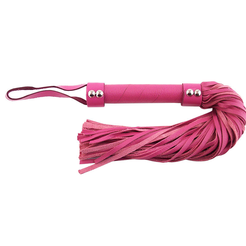 Rouge Garments Pink Leather Flogger with Flexible Tails