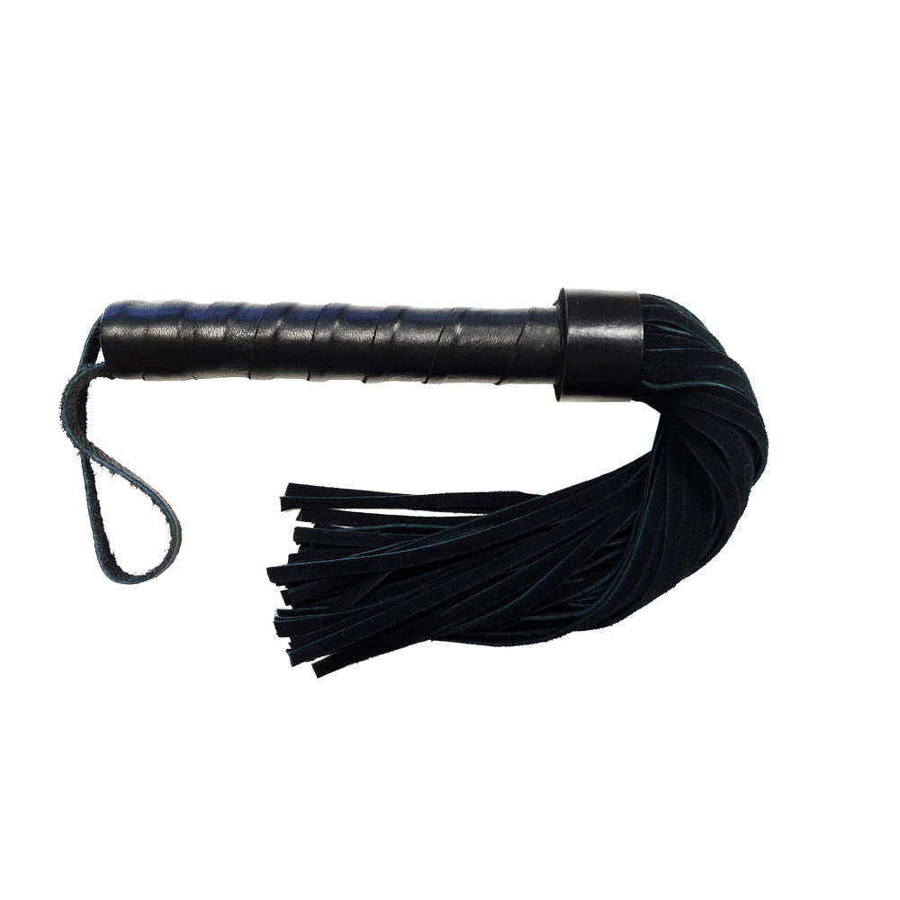 Rouge Black Suede Flogger with Leather Handle