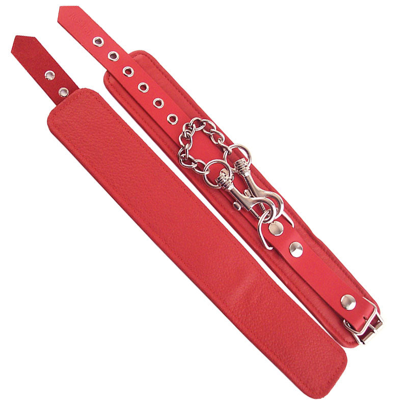 Rouge Garments Red Ankle Cuffs with Adjustable Straps