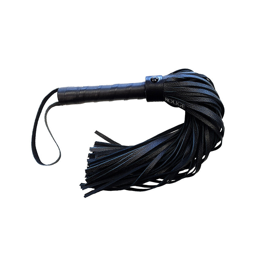 Rouge Garments Black Leather Flogger with Comfortable Grip