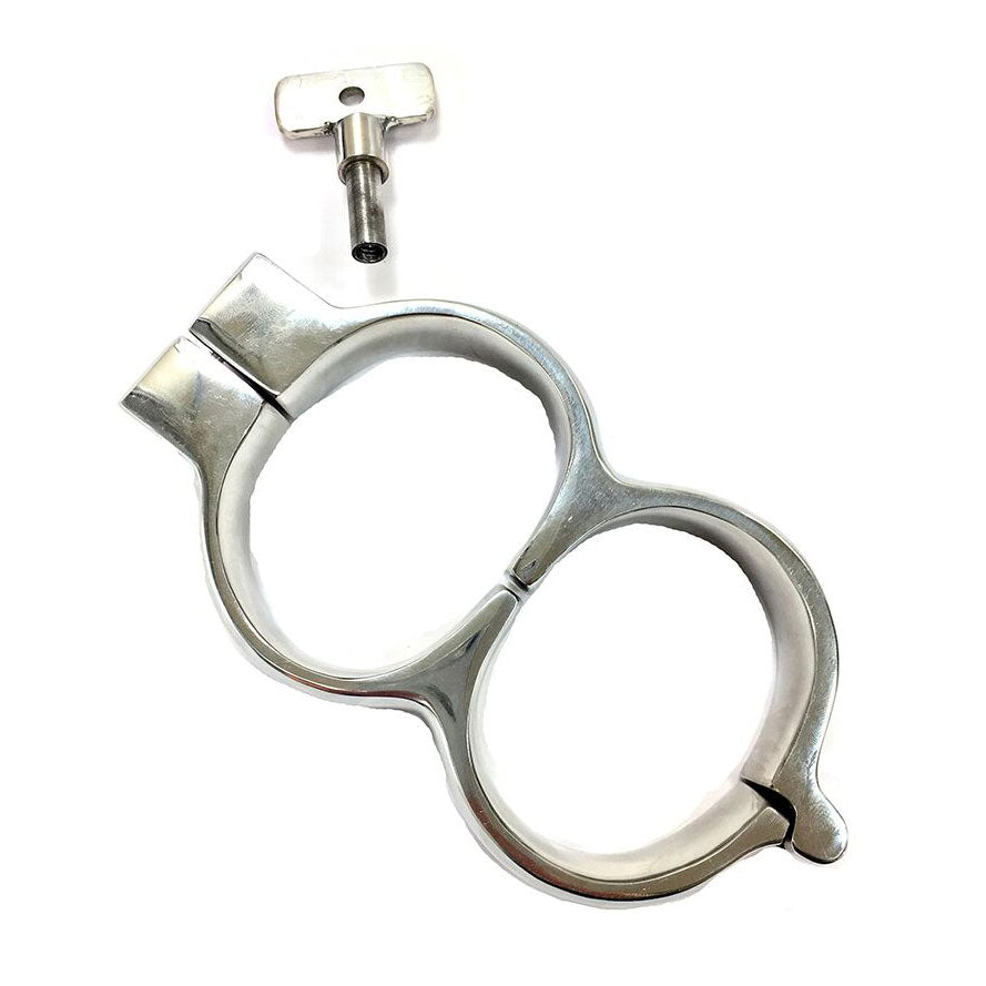 Rouge Silver Lockable Stainless Steel Wrist Cuffs