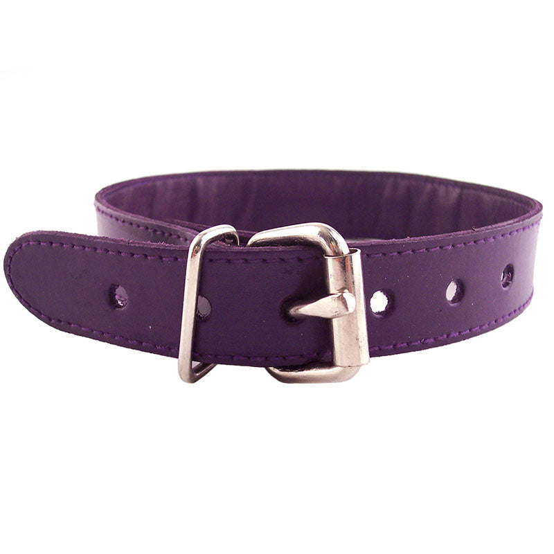 Rouge Garments Purple Leather Studded O-Ring Collar