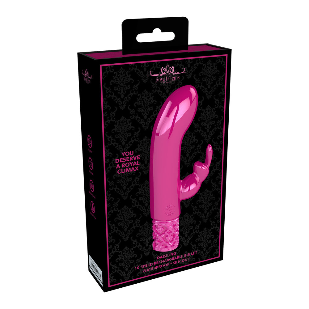 Royal Gems Pink Rechargeable Dazzling Rabbit Bullet