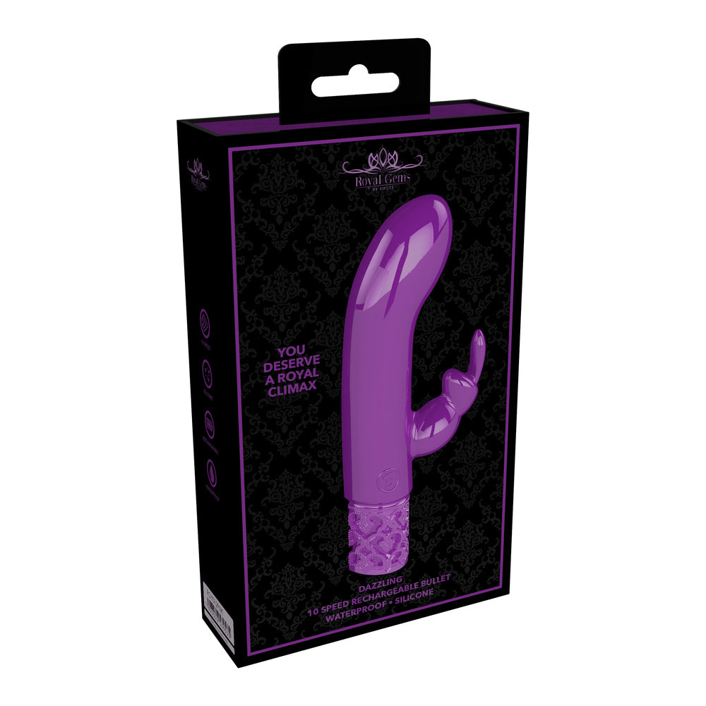 Royal Gems Purple Rechargeable Rabbit Bullet with 10 Speeds