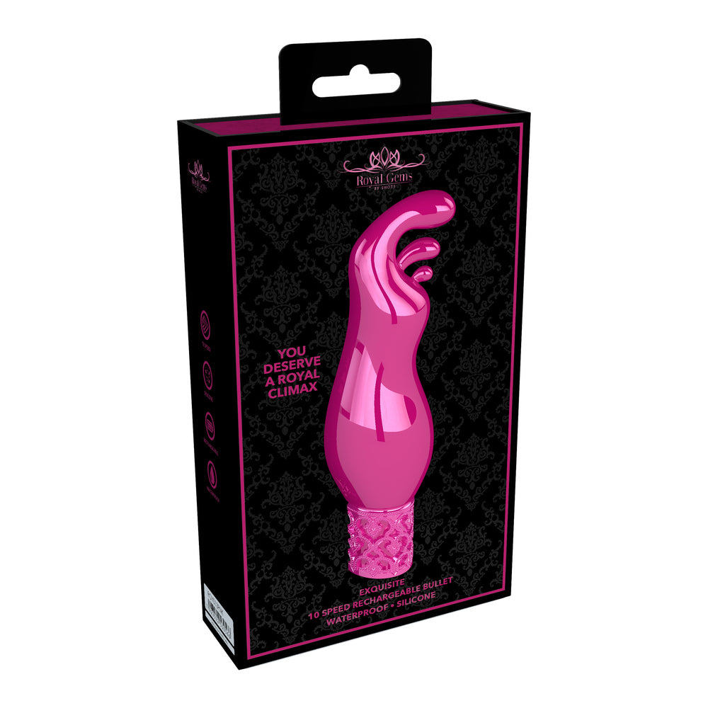 Royal Gems Pink Rechargeable Silicone Bullet Vibrator