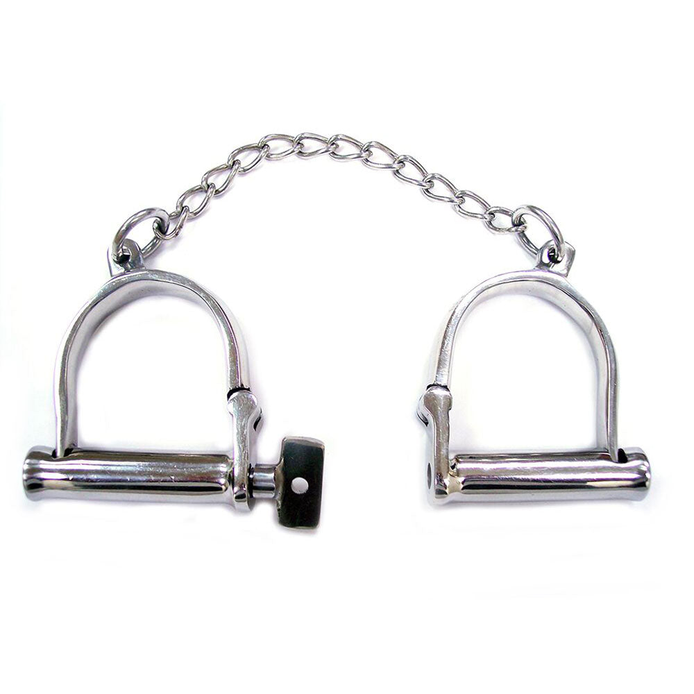 Rouge Silver Heavy-Duty Stainless Steel Wrist Shackles