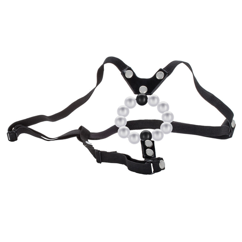 Lovers Black Thong with Pearl-Finish Stroker Beads