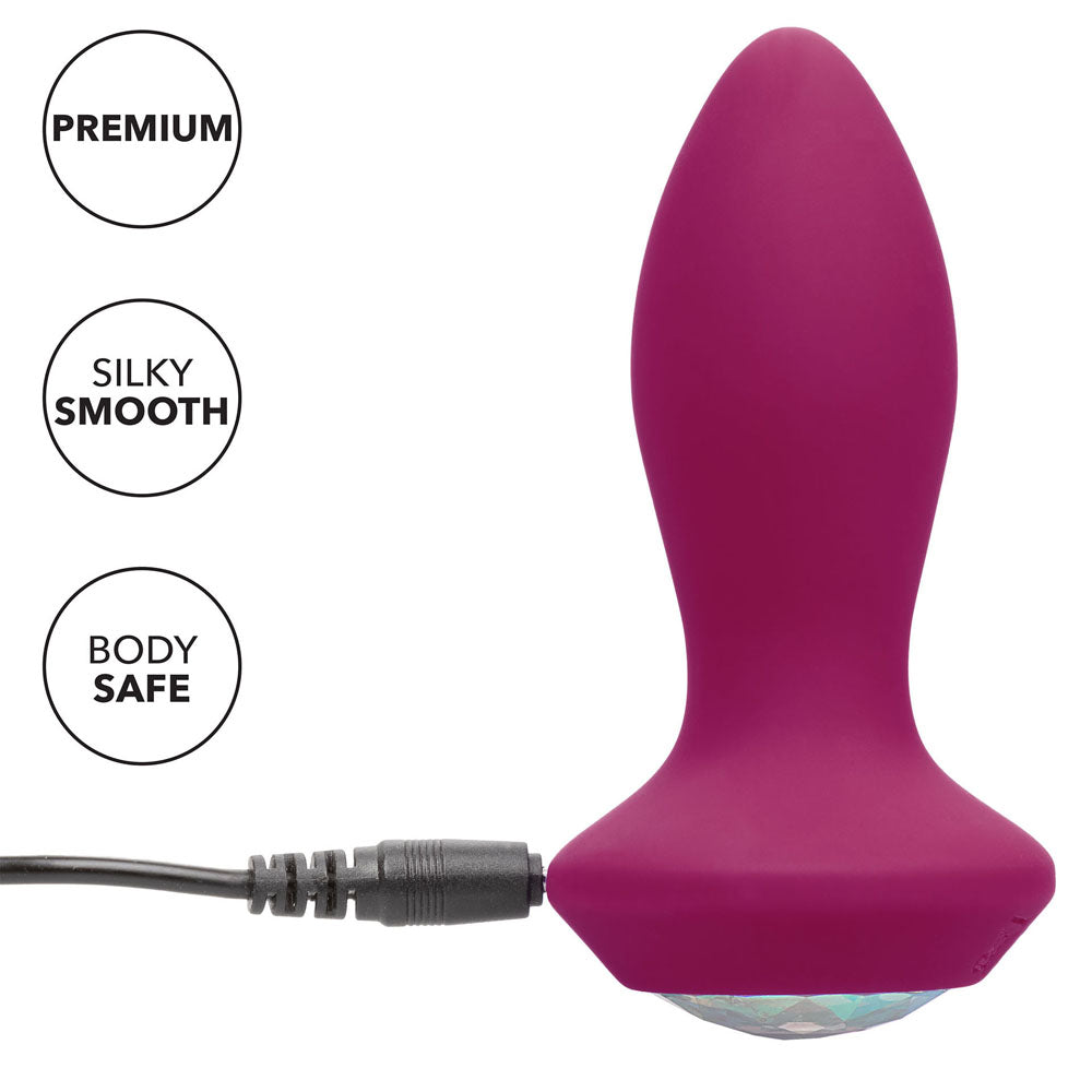 Power Gem Pink Vibrating Crystal Butt Plug Petite Probe