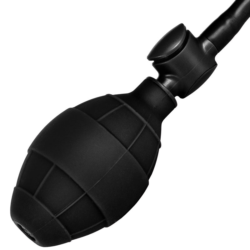 Booty Call Black Inflatable Silicone Anal Plug with Suction Cup