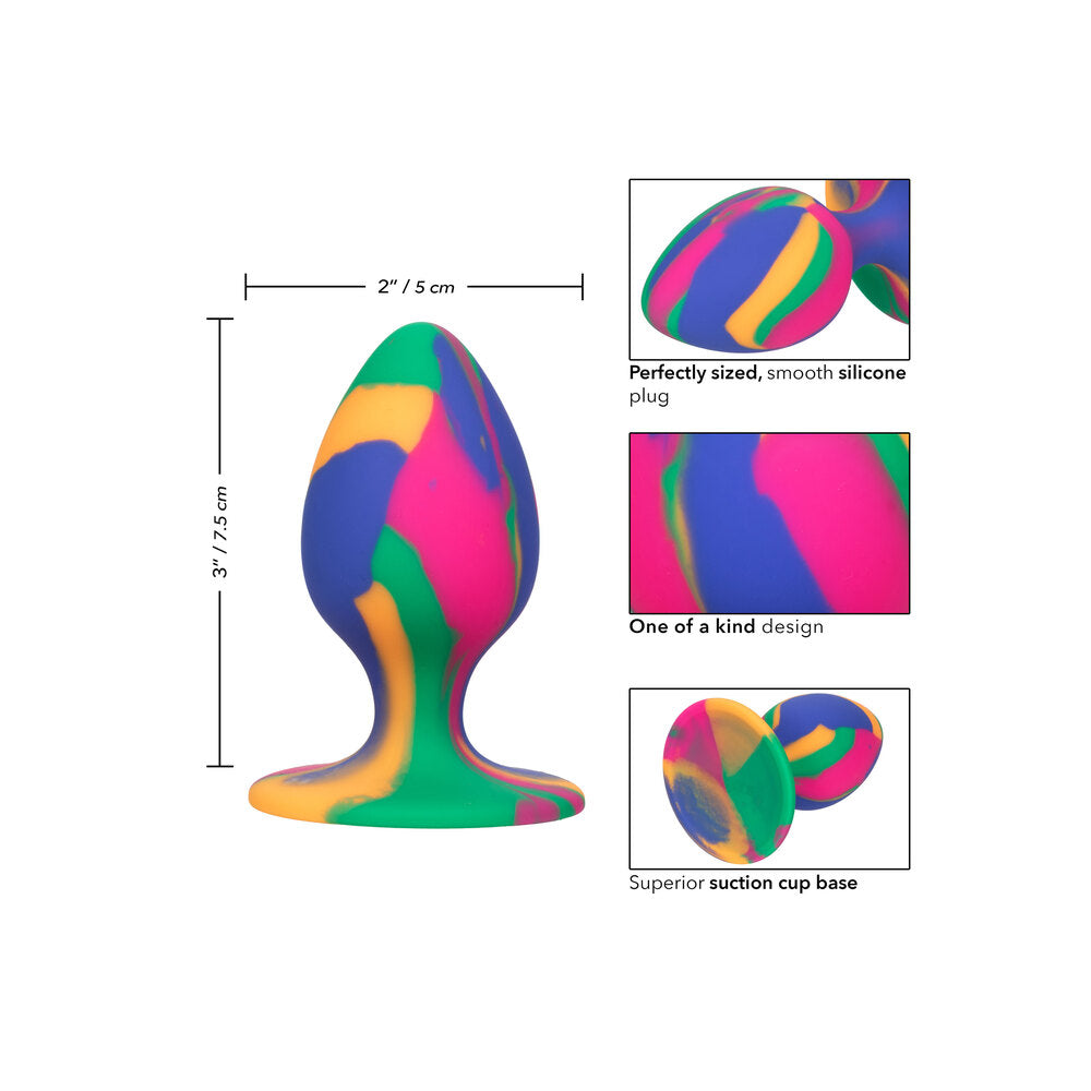 Cheeky Tie Dye Medium Butt Plug for Playful Exploration