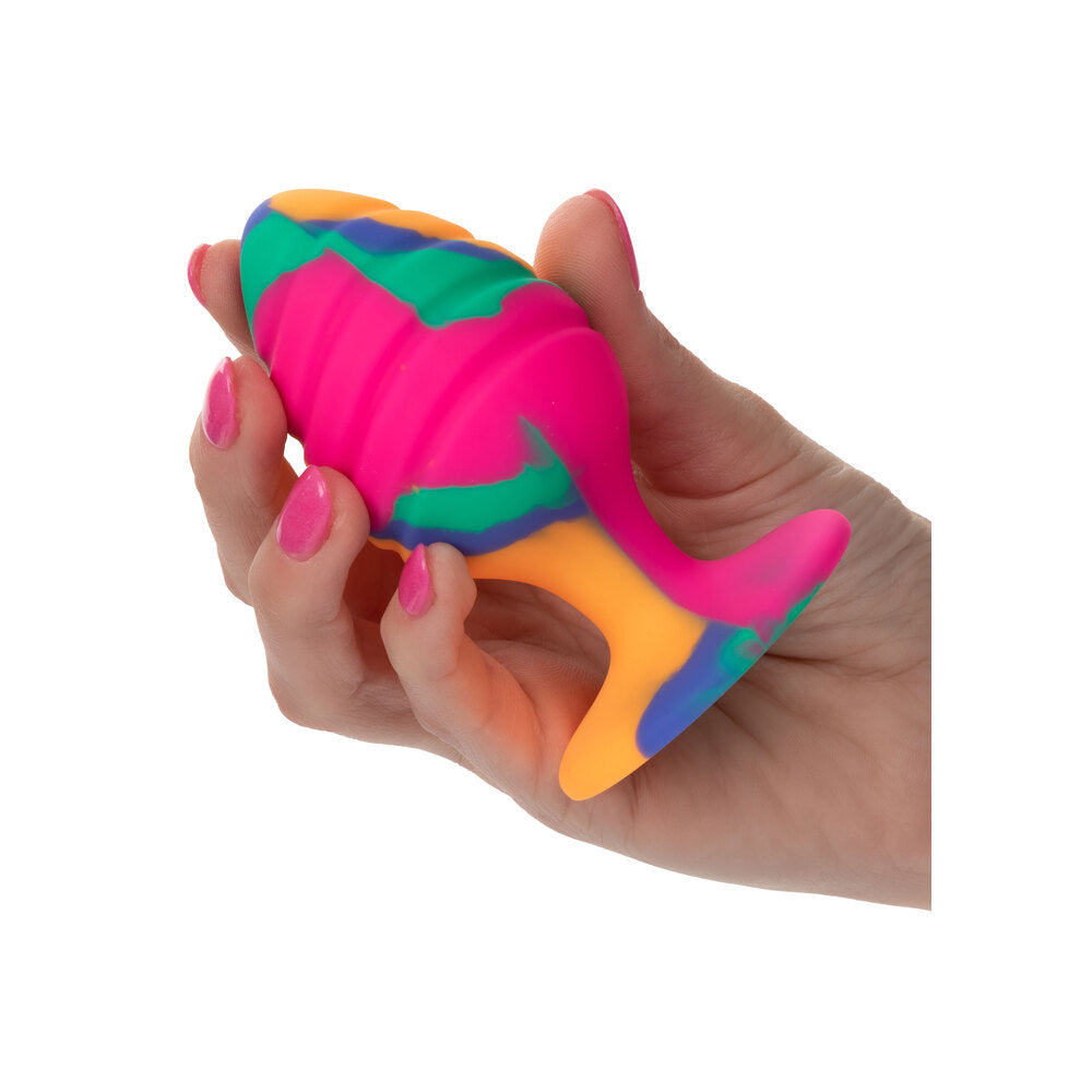 Cheeky Rainbow Tie Dye Large Silicone Butt Plug