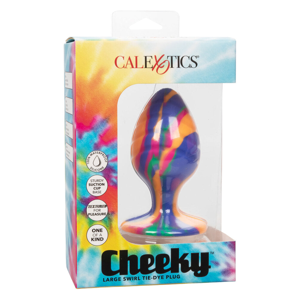 Cheeky Rainbow Tie Dye Large Silicone Butt Plug