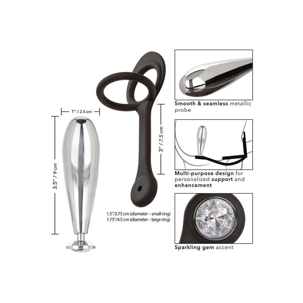 Star Fucker Black Glider Plug with Cockring and Gem Base