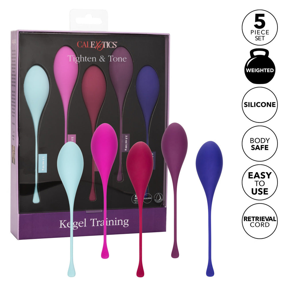 Silicone Tighten and Tone Kegel Training Set with 5 Weights