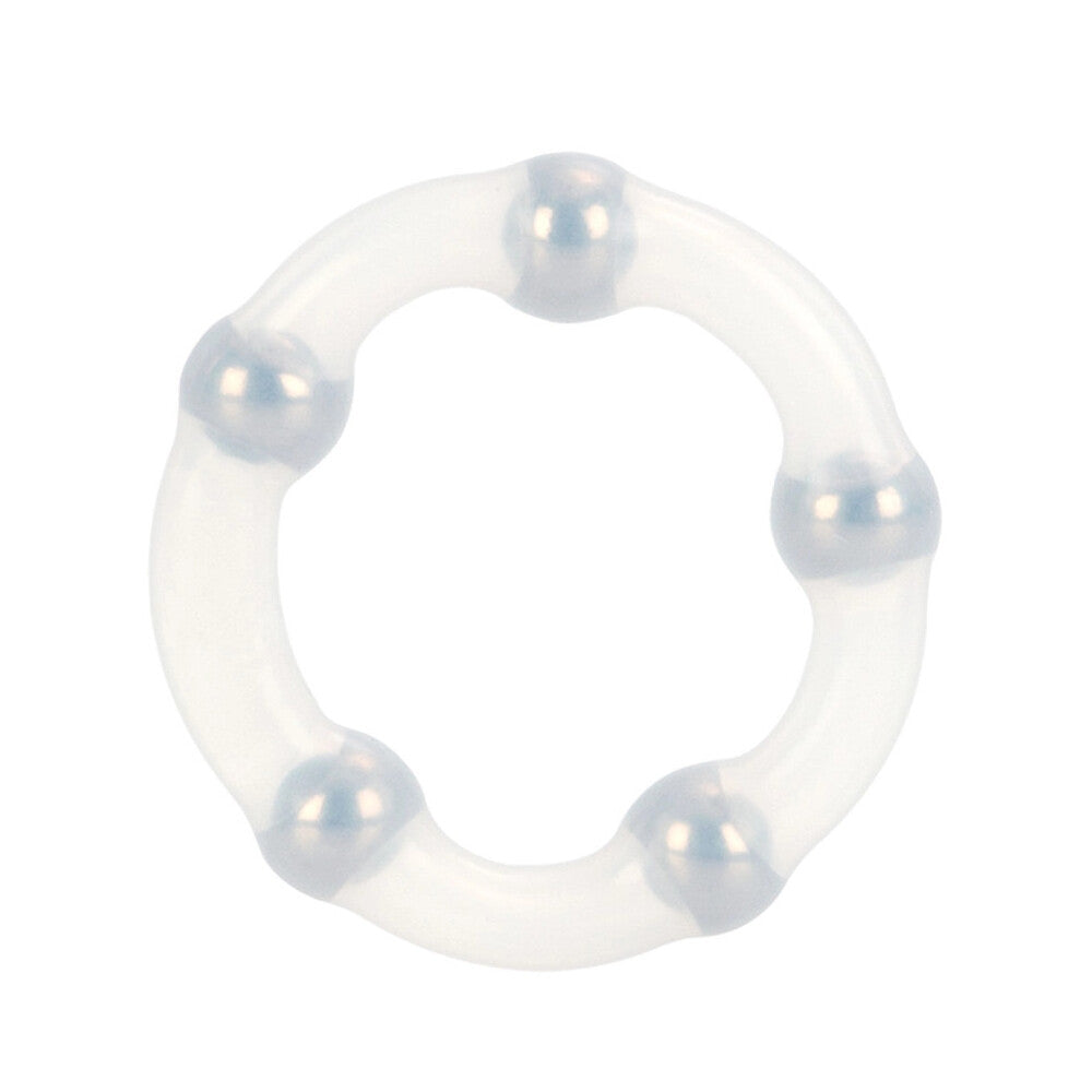 Silicone Metallic Bead Ring - Stretchy Design for Comfort