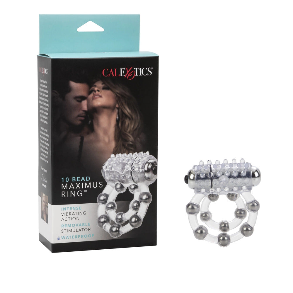 California Exotic Clear 10-Bead Maximus Cock Ring