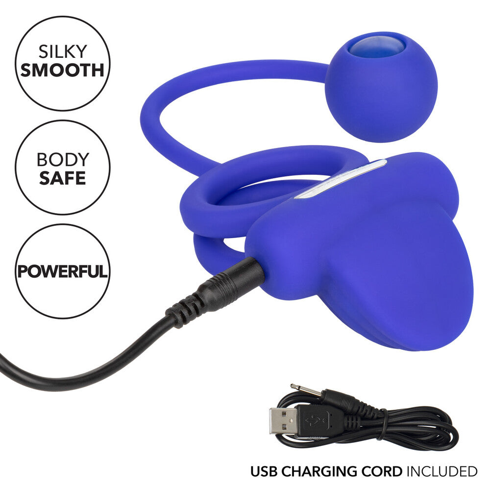 Silicone Bliss Black Dual Rockin Rim Enhancer Cock Ring