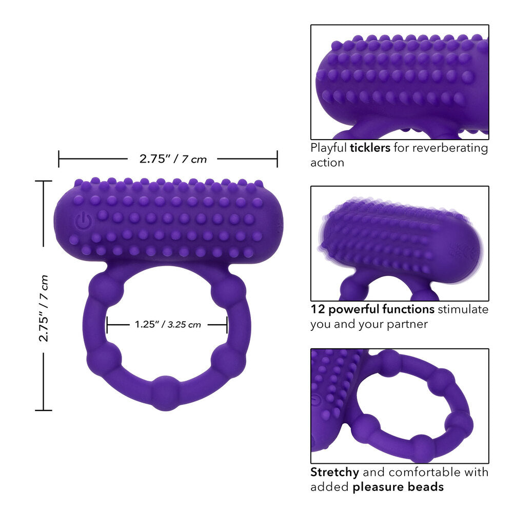California Exotic 5 Bead Maximus Rechargeable Cock Ring Features and Measurements
