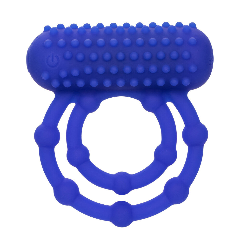 California Exotic Blue 10-Bead Maximus Cock Ring