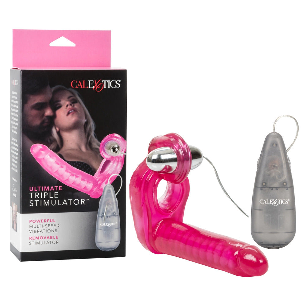 Passionate Pleasure PVC Ultimate Triple Stimulator Vibrating Cock Ring