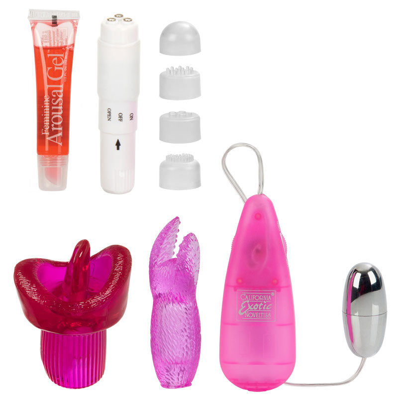 Her Pleasure Kit Pink Multi-Speed Stimulator with Unique Tips