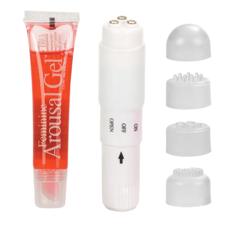 Her Pleasure Kit Pink Multi-Speed Stimulator with Unique Tips