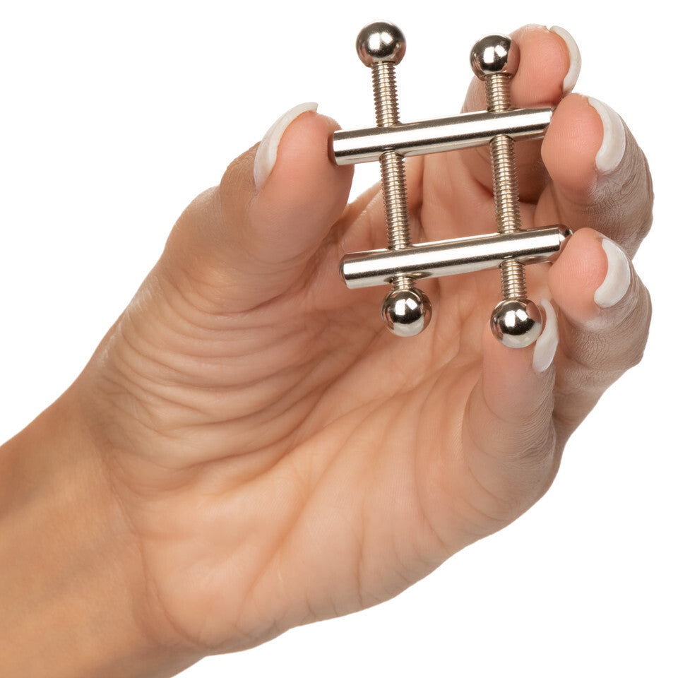 Sensual Metal Silver Nipple Grips Crossbar Vices