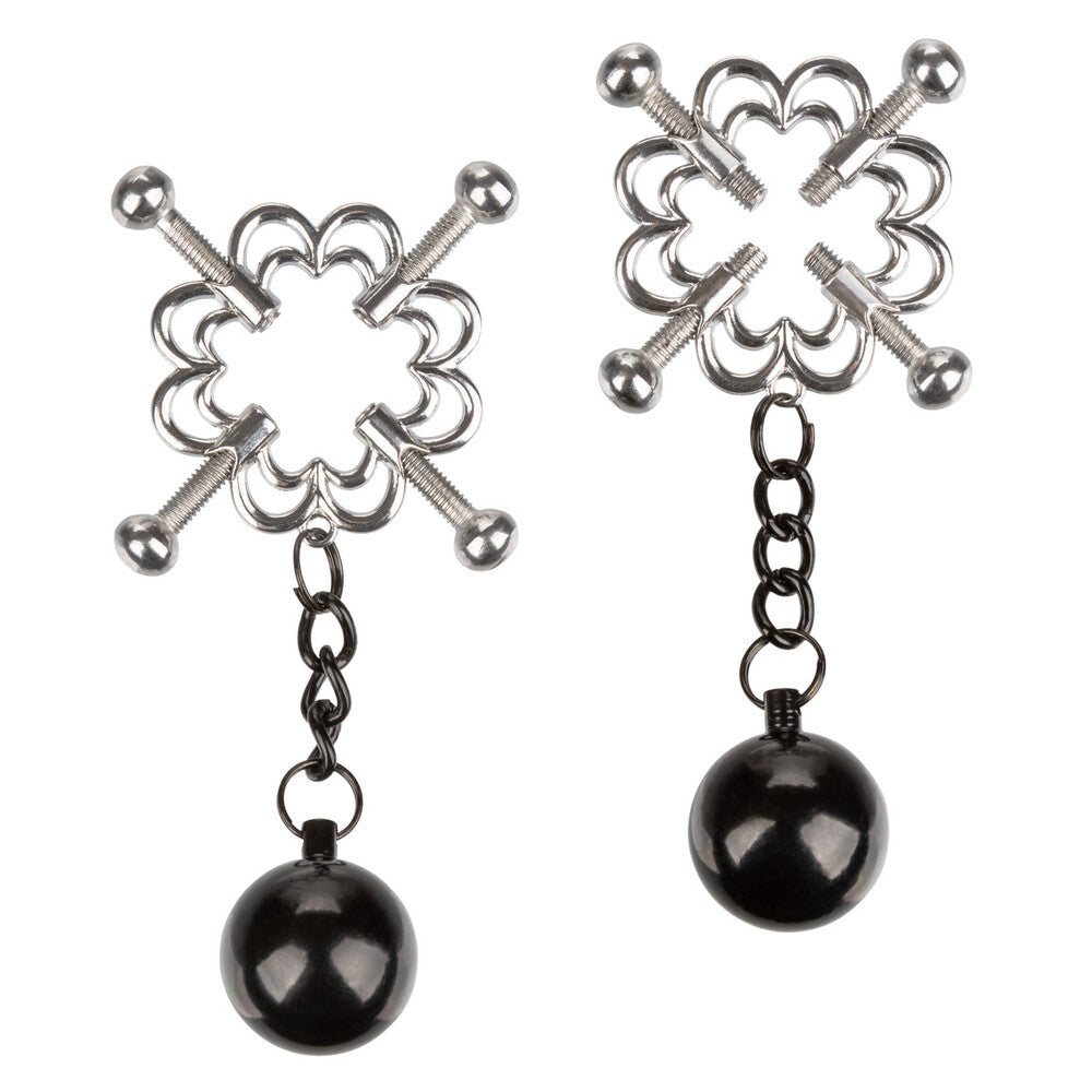 PleasureCraft Silver Nipple Grips 4 Point Weighted Press