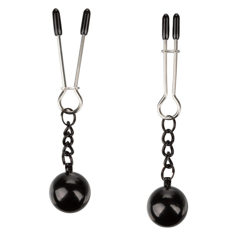 Sensual Metal Silver Nipple Grips Adjustable Weighted Clamps