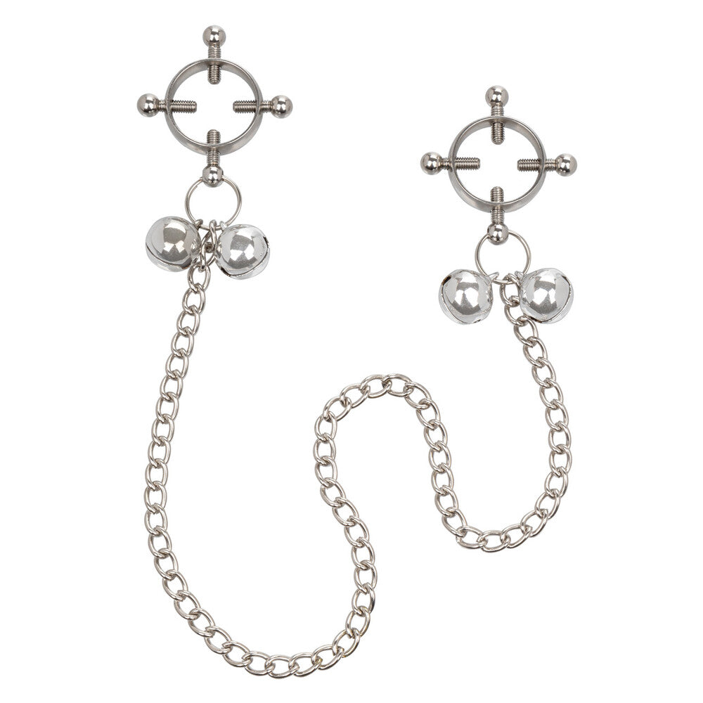 Pleasure Haven Silver Adjustable Nipple Grips with Bells