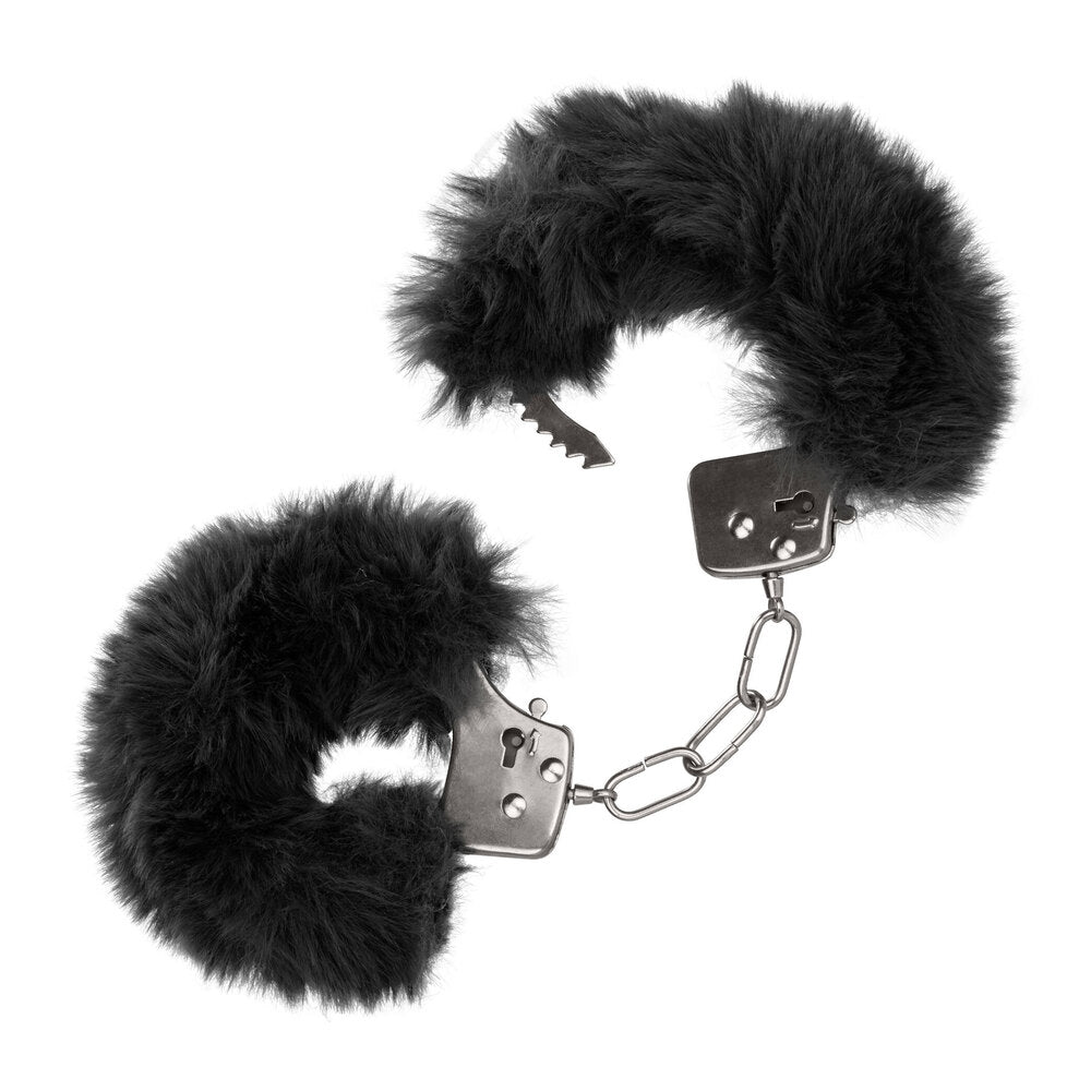 Furry Fetish Black Fluffy Cuffs with Adjustable Fit