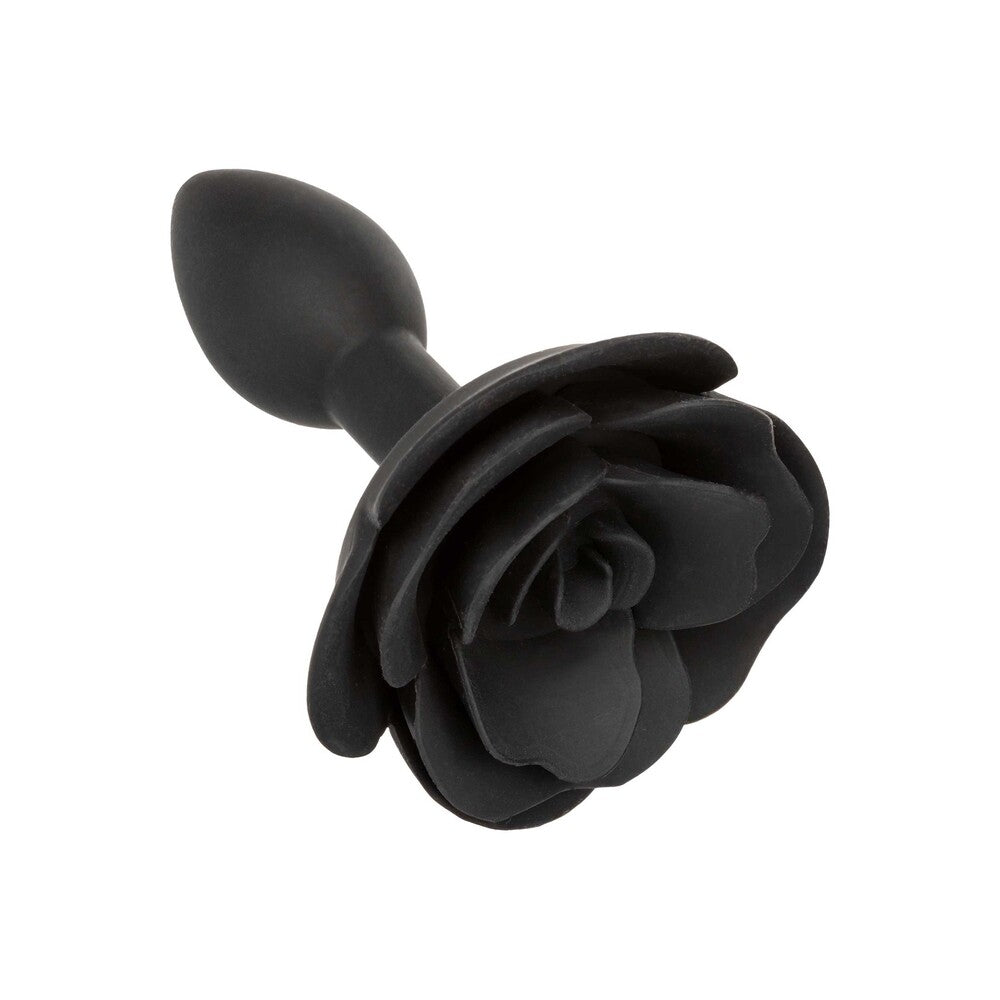 CalExotics Black Small Rose Silicone Anal Plug for Beginners