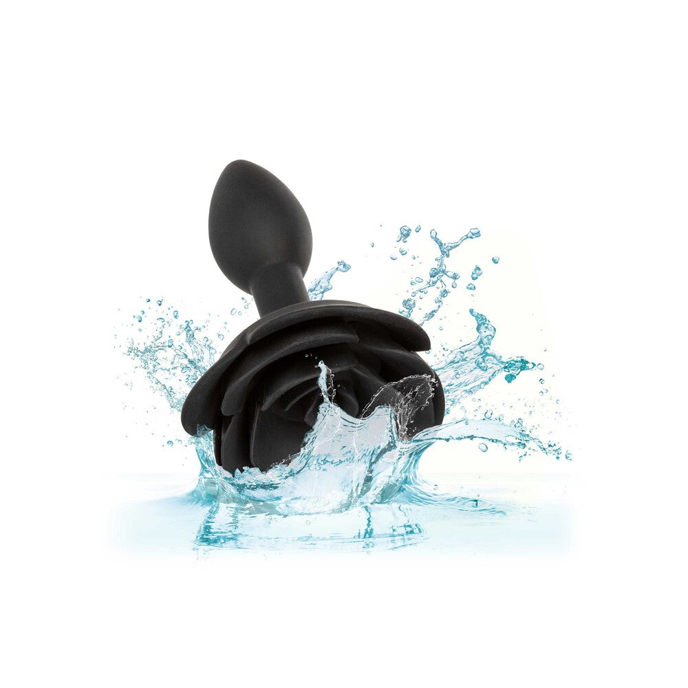 CalExotics Black Small Rose Silicone Anal Plug for Beginners
