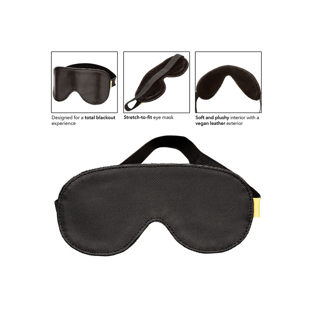 Sensual Essentials Black Vegan Leather Eye Mask