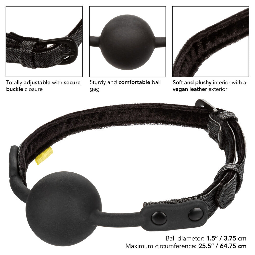 Boundless Black Silicone Ball Gag with Vegan Leather Strap