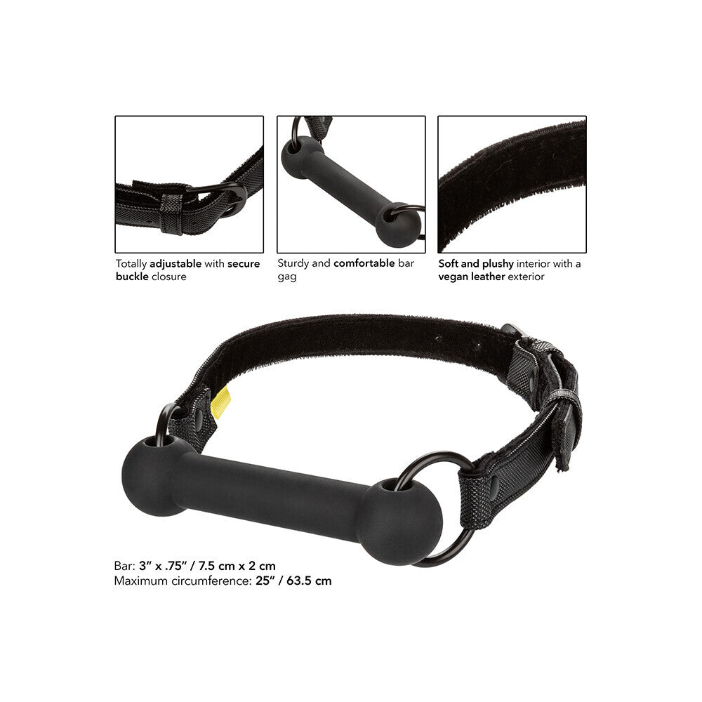 Boundless Black Silicone Bar Gag with Vegan Leather Strap