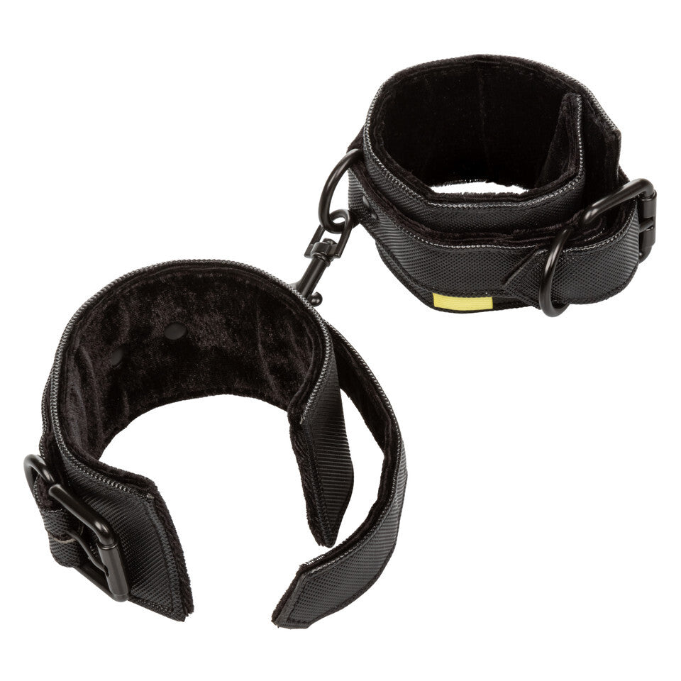 Boundless Black Vegan Leather Wrist Cuffs with Clasps