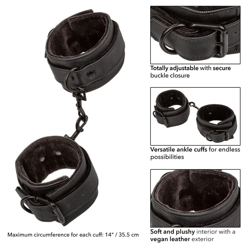 Boundless Black Ankle Cuffs with Double Padding and Adjustable Fit