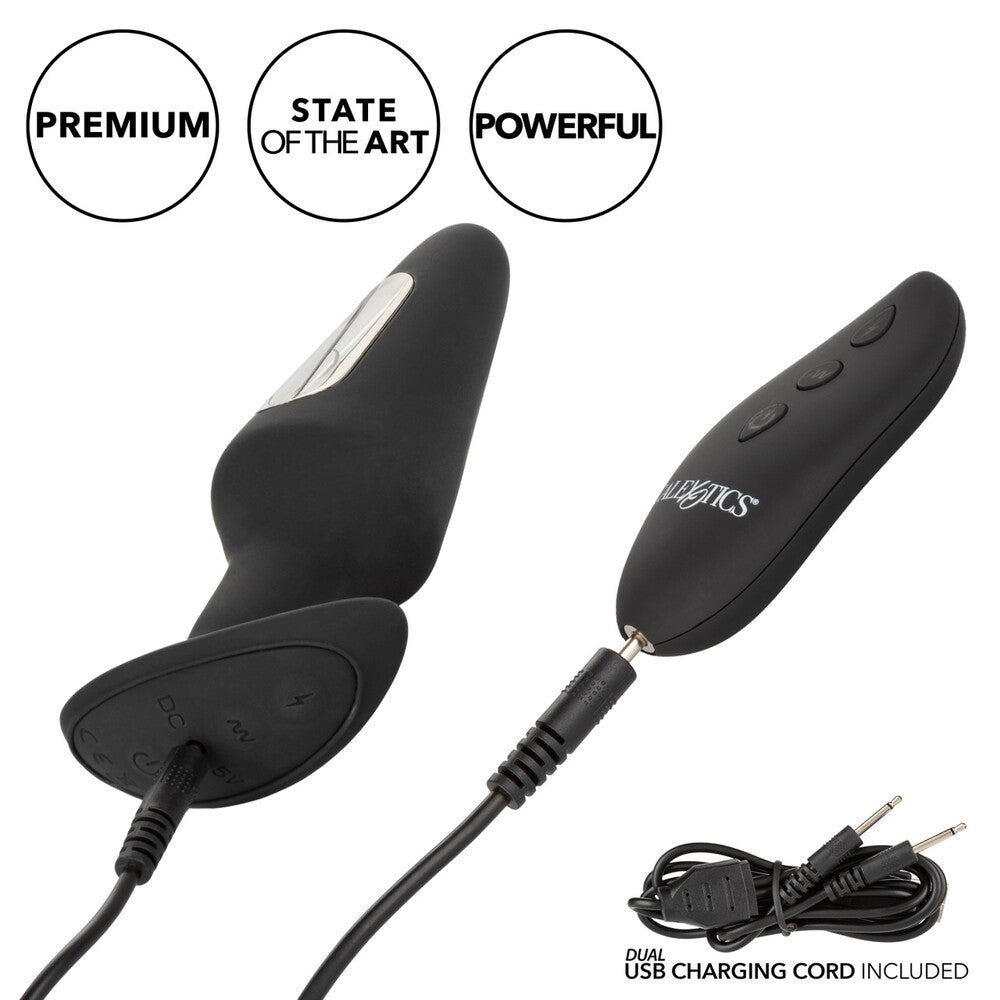 Volt Black Electro-Flare EStim Butt Plug with Remote Control