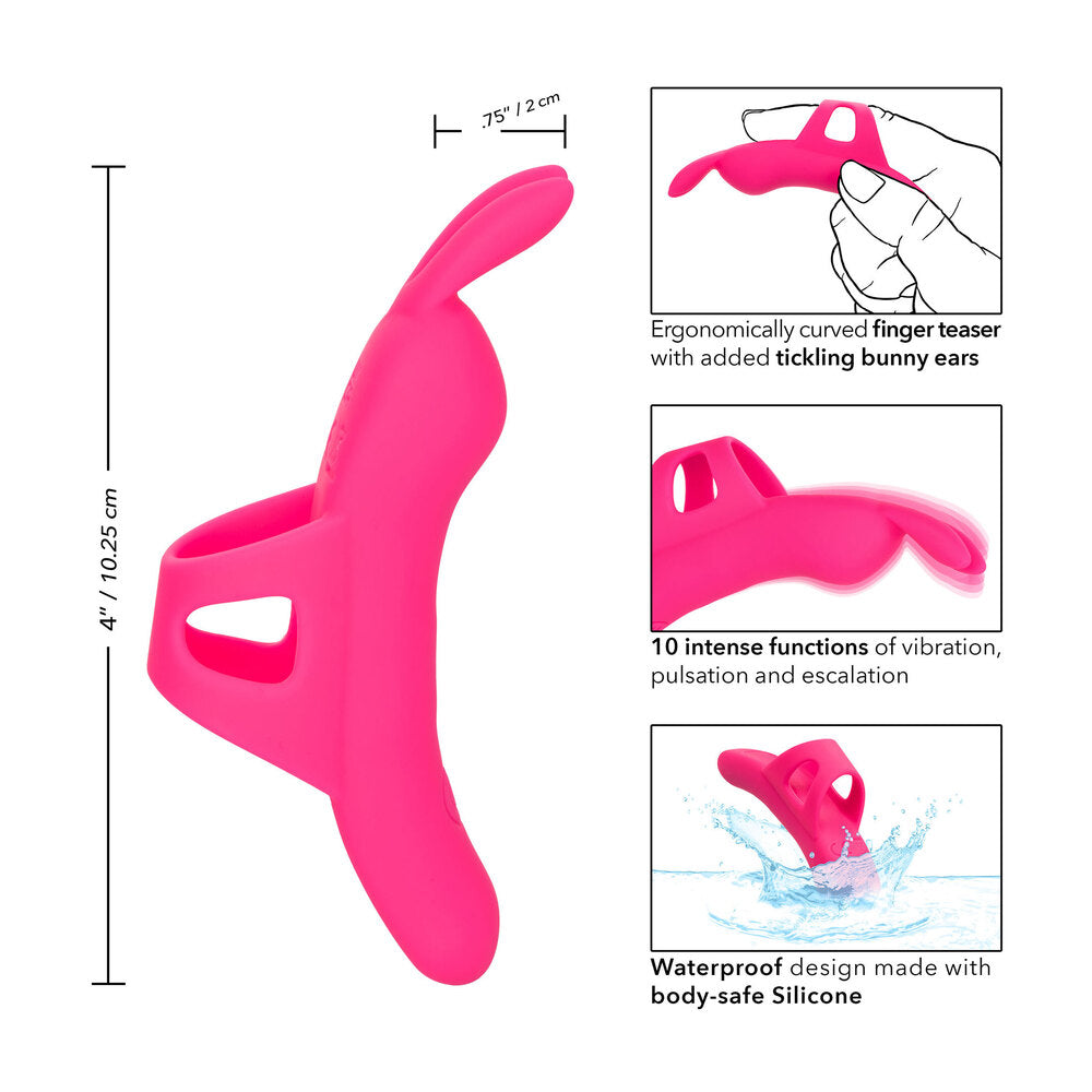 Neon Vibes Pink Ergonomic Finger Teaser with 10 Functions