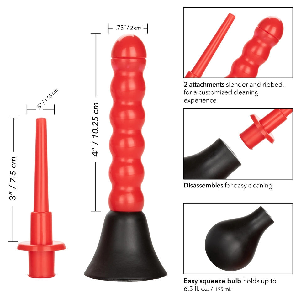 COLT Black Anal Douche with Dual Nozzles and EZ Squeeze Bulb