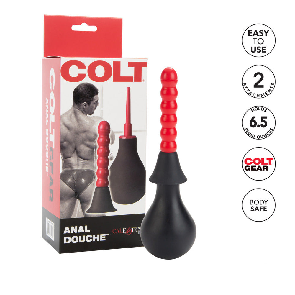COLT Black Anal Douche with Dual Nozzles and EZ Squeeze Bulb