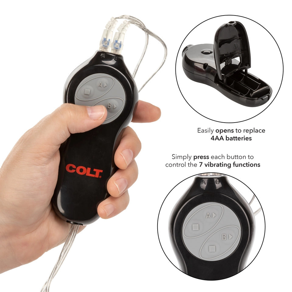 COLT Black Twin Turbo Dual Bullet Vibrators with 7 Functions