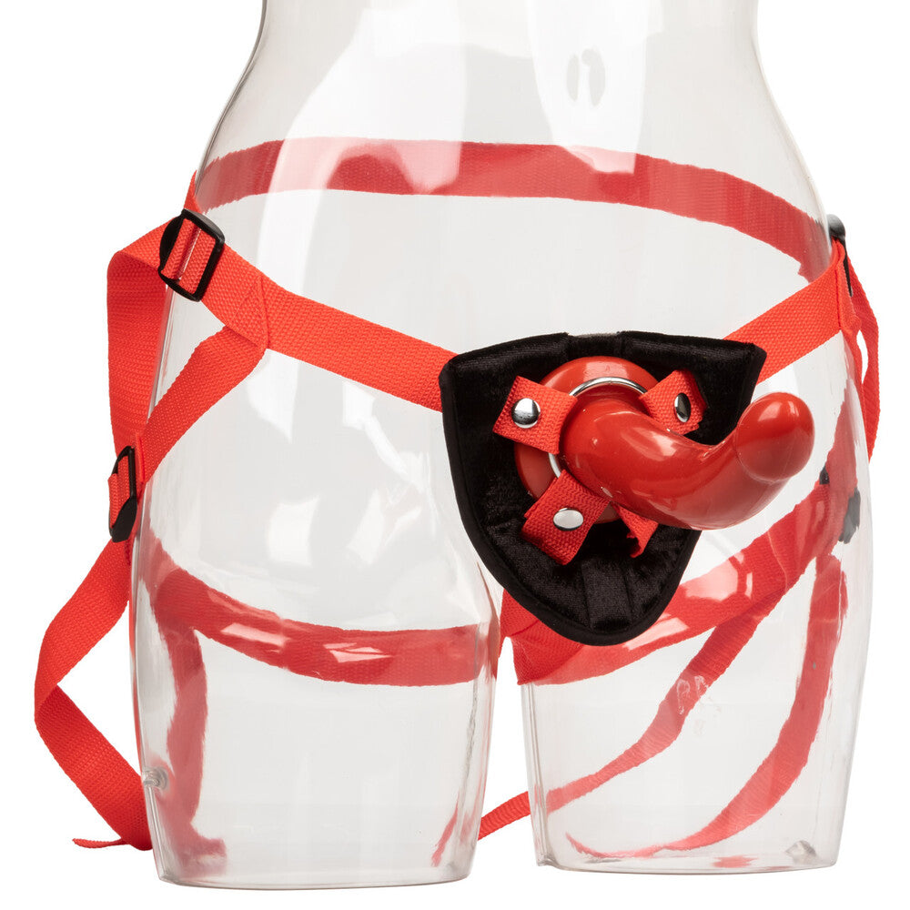 Sophias Red Strap On G-Spot Dildo with Adjustable Harness