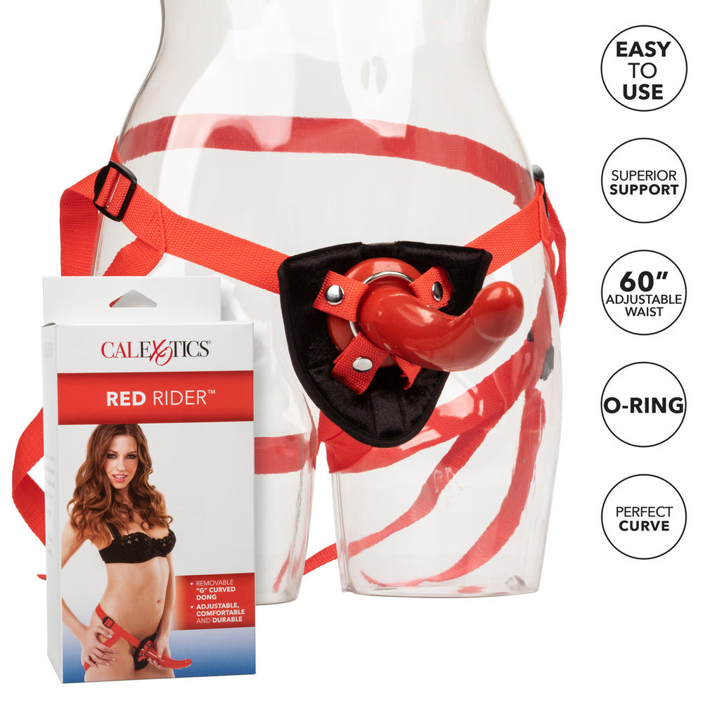 Sophias Red Strap On G-Spot Dildo with Adjustable Harness