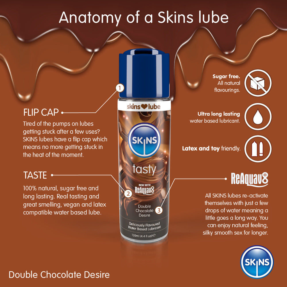 Skins Double Chocolate Desire Vegan Water-Based Lubricant 130ml