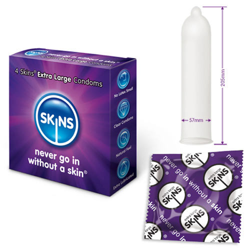Skins Condoms Extra Large Latex-Free 4 Pack