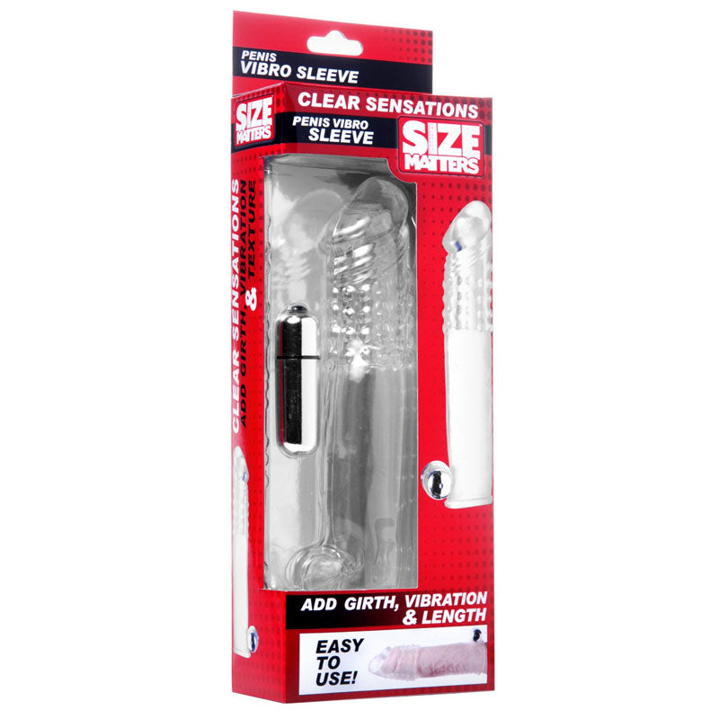 Size Matters Clear Jelly Vibrating Penis Sleeve with Bullet