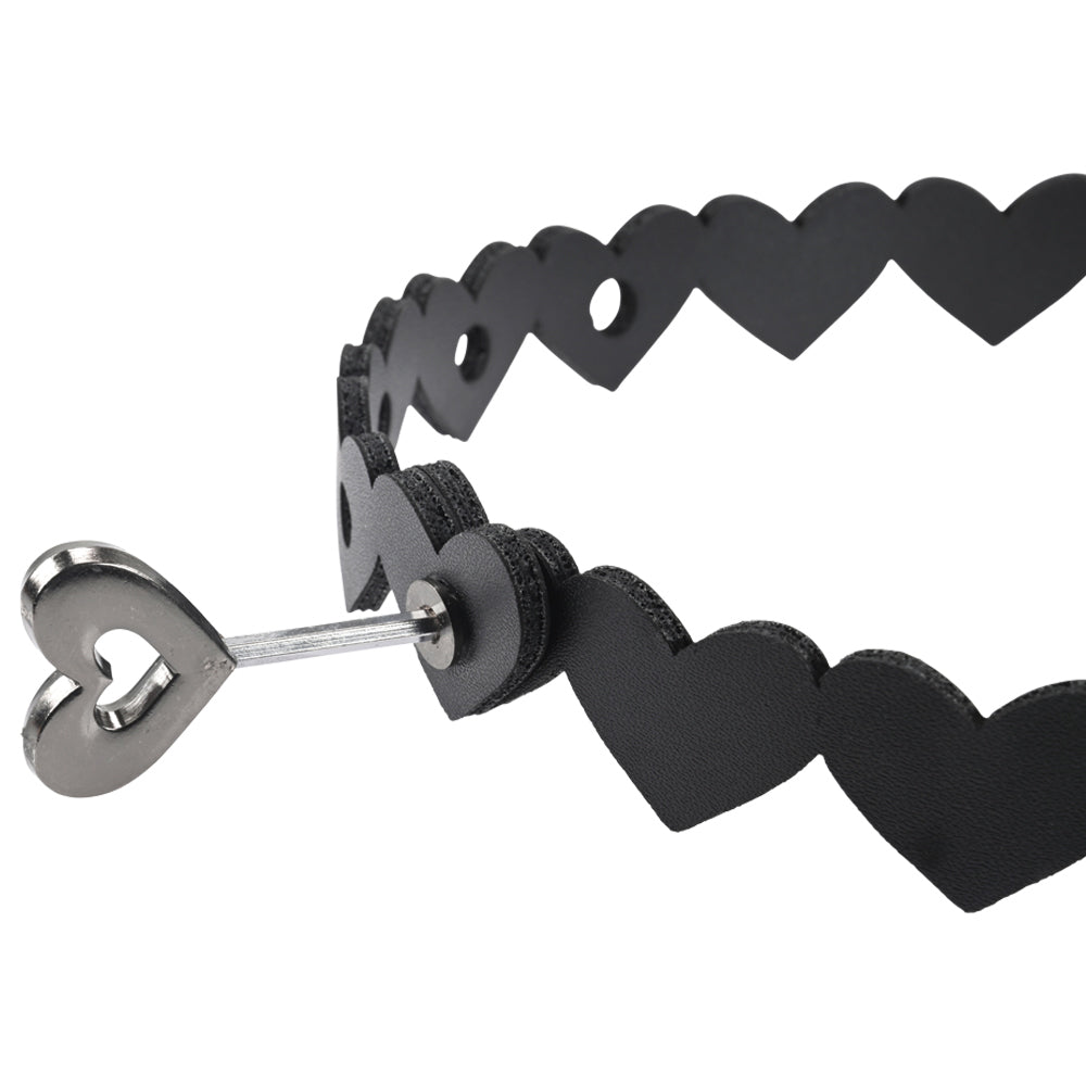 Sportsheets Black Heart Day Collar with Adjustable Choker