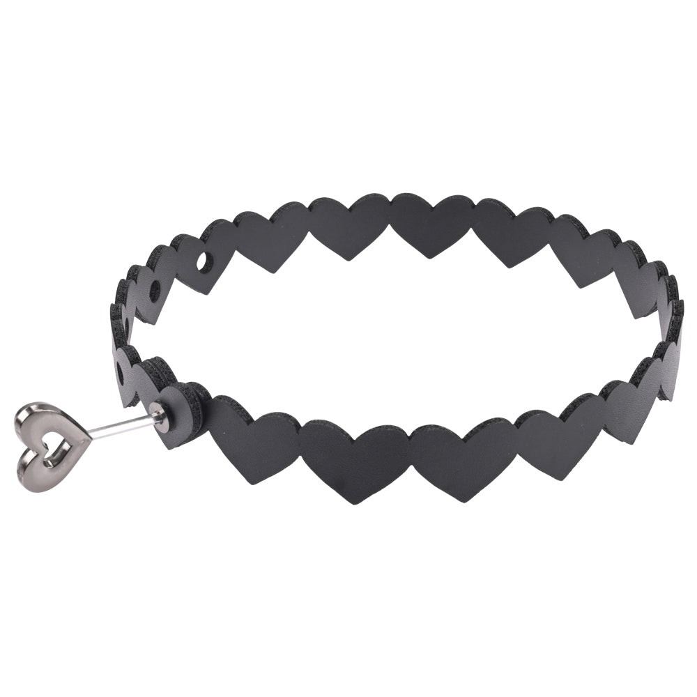 Sportsheets Black Heart Day Collar with Adjustable Choker
